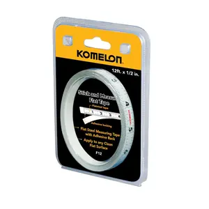 KOMELON USA F12 Flat Adhesive Tape Measure 12 ft. L X 1/2" W White