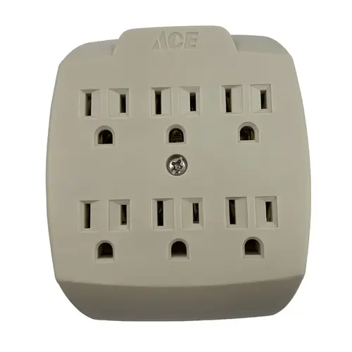 Adapter Grounded 6 outlets Beige Adapter Grounded 6 outlets Beige