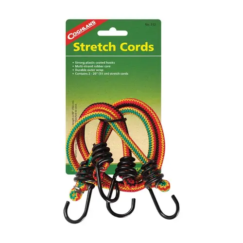 Bungee Stretch Cord Coghlan's Multicolored 20" L X 0.315" T 99 lb Multicolored Pair