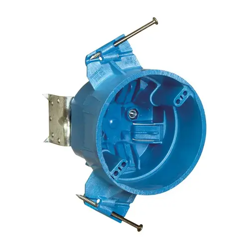 Electrical Ceiling Box 25 cu in Round Thermoplastic Blue Blue Electrical Ceiling Box 25 cu in Round Thermoplastic Blue Blue