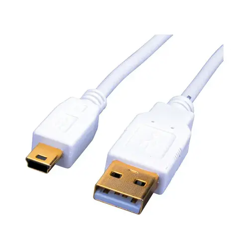 USB 2.0 Mini Device Cable Just Hook It Up 6 ft. L White USB 2.0 Mini Device Cable Just Hook It Up 6 ft. L White