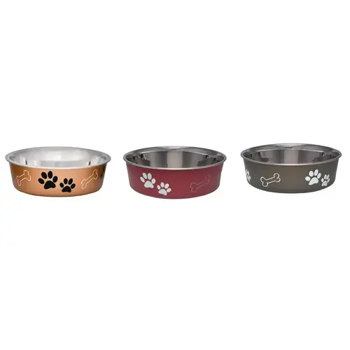Pet Bowl Assorted Bones and Paw Prints Stainless Steel Medium For Dog Assorted Pet Bowl Assorted Bones and Paw Prints Stainless Steel Medium For Dog Assorted
