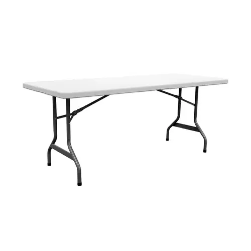 Folding Table 29.62" W X 72" L Rectangular White Folding Table 29.62" W X 72" L Rectangular White