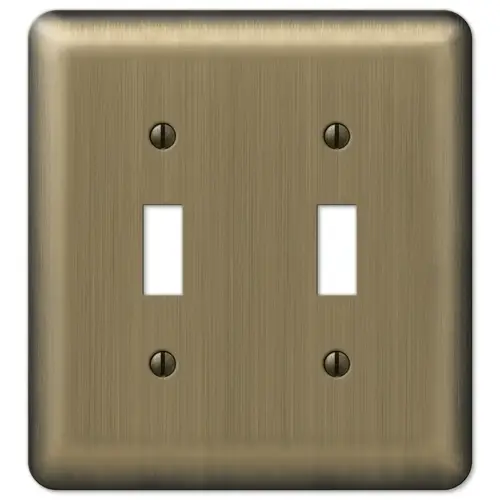 Wall Plate Devon Brushed Brass Brass 2 gang Stamped Steel Toggle Brushed Brass Wall Plate Devon Brushed Brass Brass 2 gang Stamped Steel Toggle Brushed Brass