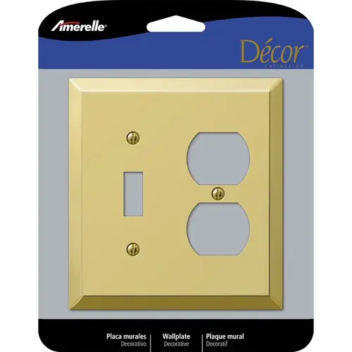 Wall Plate Century Polished Brass Beige 2 gang Stamped Steel Duplex/Toggle Polished Brass Wall Plate Century Polished Brass Beige 2 gang Stamped Steel Duplex/Toggle Polished Brass