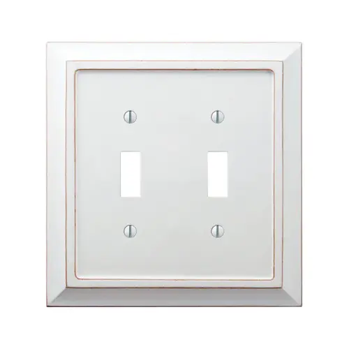 Wall Plate Savannah White 2 gang Wood Toggle White Wall Plate Savannah White 2 gang Wood Toggle White