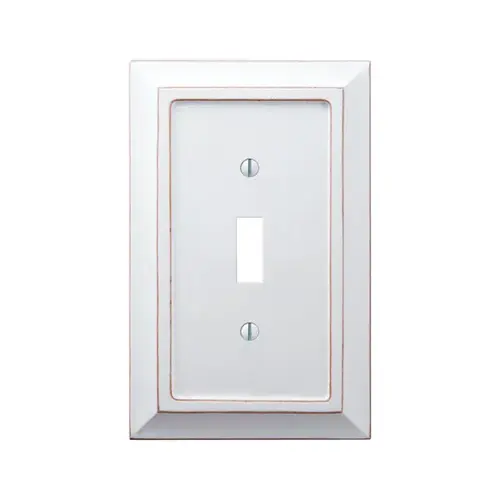 Wall Plate Savannah White 1 gang Wood Toggle White Wall Plate Savannah White 1 gang Wood Toggle White
