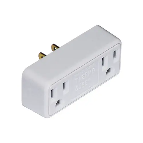 Outlet Converter Non-Polarized 2 outlets Surge Protection White Outlet Converter Non-Polarized 2 outlets Surge Protection White