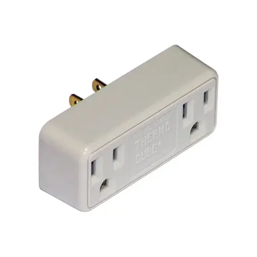 Outlet Converter Non-Polarized 2 outlets Surge Protection White Outlet Converter Non-Polarized 2 outlets Surge Protection White