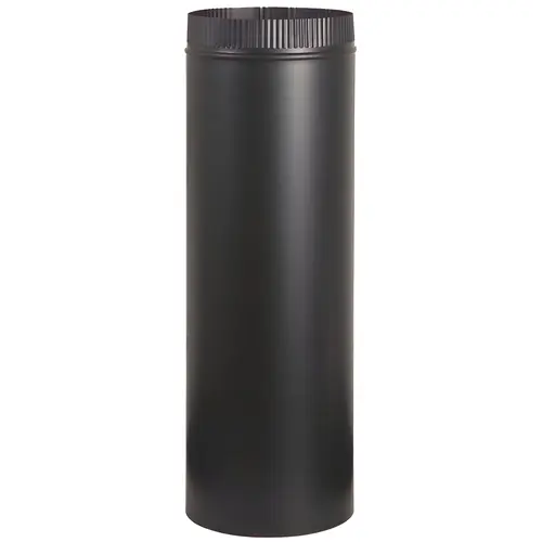 Snaplock 3" X 24" Stove Pipe, Steel Material, 28 Ga. Gauge, 3" Diameter, 24" Length, Matte Black Finish For Wood Stoves
