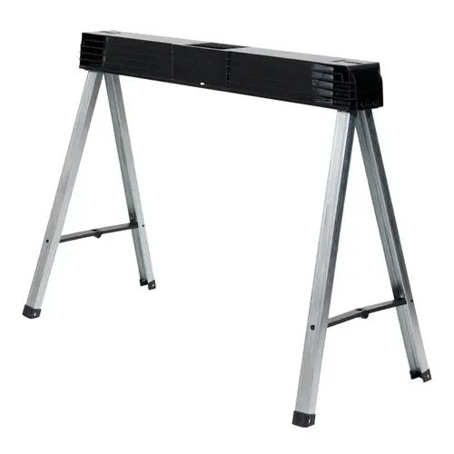 Fold-Up Sawhorse, 800 lb, 4 in W, 5 in H, 40 in D, Metal/Polypropylene, Gray Fold-Up Sawhorse, 800 lb, 4 in W, 5 in H, 40 in D, Metal/Polypropylene, Gray