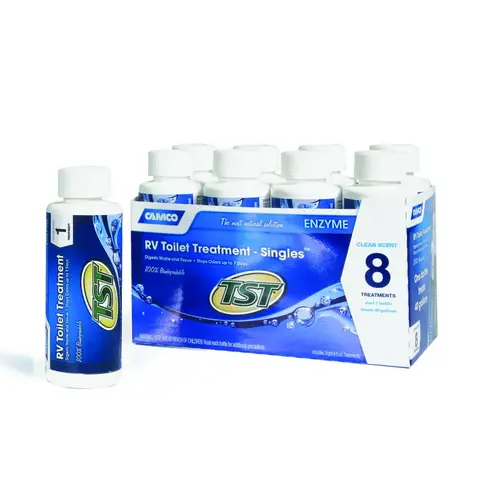 RV Toilet Treatment, 4 oz Bottle, Liquid, Fresh Fragrance Clear/Translucent Blue - pack of 8