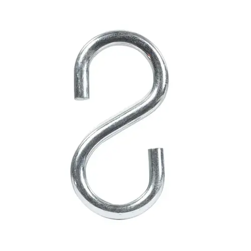 S-Hook Medium Zinc-Plated Silver Steel 2.125" L 55 lb Zinc-Plated - pack of 20 S-Hook Medium Zinc-Plated Silver Steel 2.125" L 55 lb Zinc-Plated - pack of 20