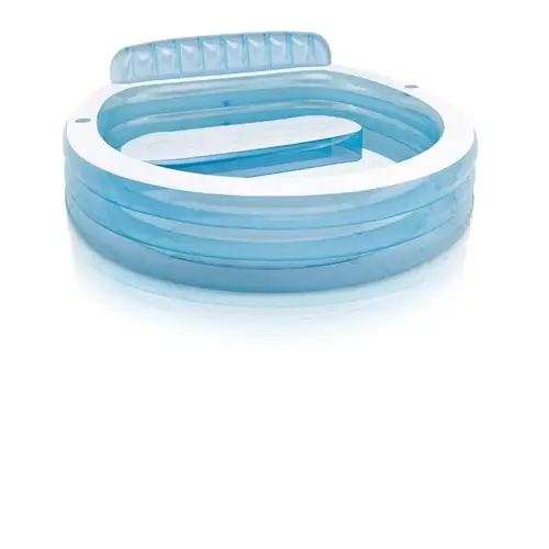 Inflatable Pool Family Lounge 156 gal Oval Plastic 30" H X 85" W X 88" L X 7 ft. D Blue/White