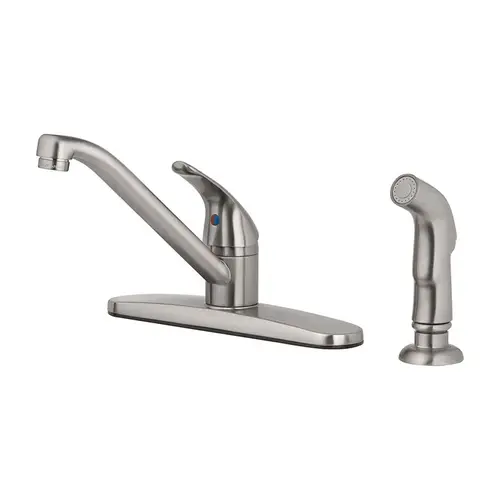 Kitchen Faucet Essentials One Handle Brushed Nickel Side Sprayer Included Brushed Nickel Kitchen Faucet Essentials One Handle Brushed Nickel Side Sprayer Included Brushed Nickel
