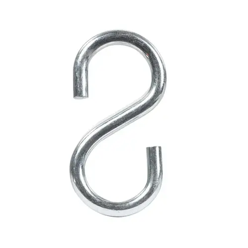 S-Hook Small Zinc-Plated Silver Steel 1" L 20 lb Zinc-Plated - pack of 20 S-Hook Small Zinc-Plated Silver Steel 1" L 20 lb Zinc-Plated - pack of 20
