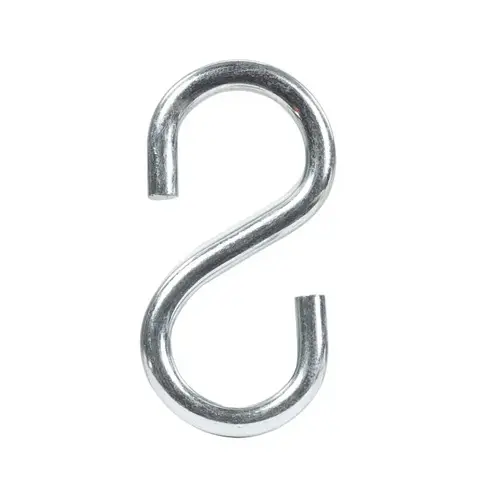 S-Hook Small Zinc-Plated Silver Steel 1.5" L 80 lb Zinc-Plated - pack of 20 S-Hook Small Zinc-Plated Silver Steel 1.5" L 80 lb Zinc-Plated - pack of 20