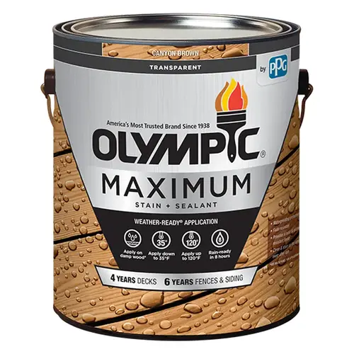 Stain and Sealant Maximum Transparent Canyon Brown Acrylic 1 gal Canyon Brown - pack of 4 Stain and Sealant Maximum Transparent Canyon Brown Acrylic 1 gal Canyon Brown - pack of 4