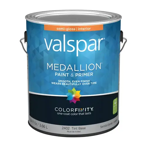 Medallion 027.000.007 Interior Paint and Primer, Semi-Gloss, Tint Base, 1 gal - pack of 4 Medallion 027.000.007 Interior Paint and Primer, Semi-Gloss, Tint Base, 1 gal - pack of 4