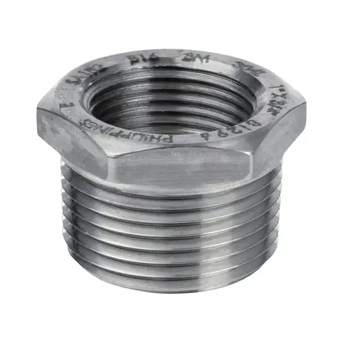 Hex Bushing 1/2" MPT T X 1/4" D FPT Stainless Steel Hex Bushing 1/2" MPT T X 1/4" D FPT Stainless Steel