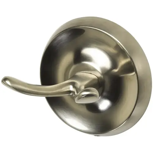 Double Hook Small Brushed Nickel Zinc 2" L 30 lb Brushed Nickel Double Hook Small Brushed Nickel Zinc 2" L 30 lb Brushed Nickel