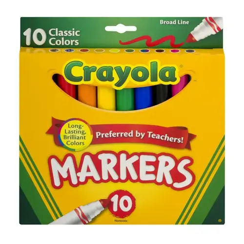 Crayola Marker 10 Cut Classic Broad Line, 10 Count