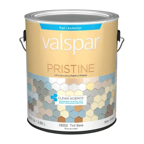 Paint and Primer Pristine Flat Tintable Medium Base Exterior 1 gal Tintable Paint and Primer Pristine Flat Tintable Medium Base Exterior 1 gal Tintable