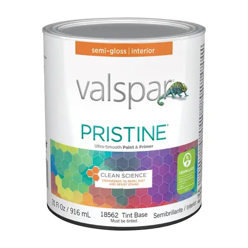 Pristine 18560 027.00.005 Paint and Primer, Semi-Gloss, 1 qt Tint Base Pristine 18560 027.00.005 Paint and Primer, Semi-Gloss, 1 qt Tint Base