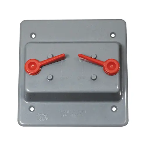 Toggle Switch Cover Square Plastic 2 gang Wet Locations Gray Toggle Switch Cover Square Plastic 2 gang Wet Locations Gray
