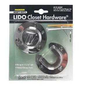 Lido LB-10-505SET Closet Flange Set 1-1/4" L X 1-5/16" D Polished Chrome Steel Polished Chrome Pair