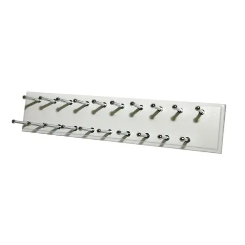 Sliding Tie Rack 8-1/2" H X 6-1/2" W X 16" L Stainless Steel White Sliding Tie Rack 8-1/2" H X 6-1/2" W X 16" L Stainless Steel White