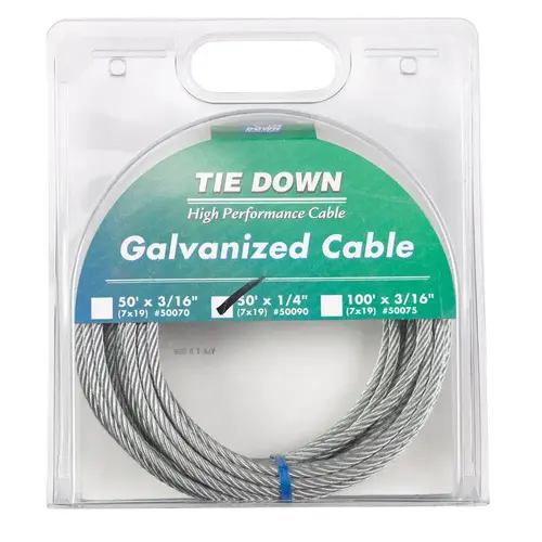 Aircraft Cable Galvanized Galvanized Steel 1/4" D X 50 ft. L Galvanized Aircraft Cable Galvanized Galvanized Steel 1/4" D X 50 ft. L Galvanized
