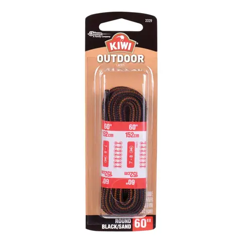 Boot Laces Outdoor 60" Black/Sand Black/Sand Pair Boot Laces Outdoor 60" Black/Sand Black/Sand Pair