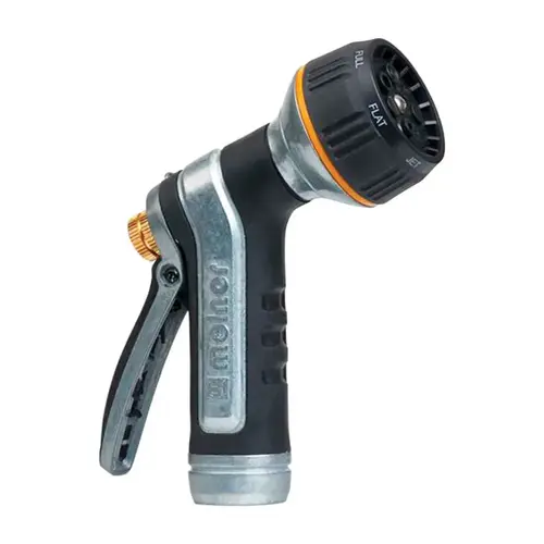 Heavy-Duty Hose Nozzle 7 Pattern Adjustable Multi-Pattern Metal Black