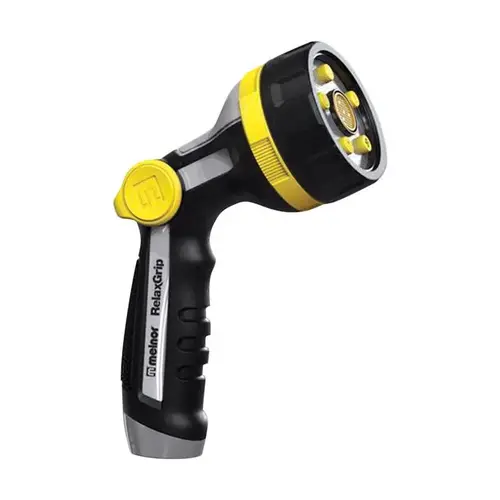 Hose Nozzle RelaxGrip 5 Pattern Adjustable Multi-Pattern ABS Black/Yellow Hose Nozzle RelaxGrip 5 Pattern Adjustable Multi-Pattern ABS Black/Yellow