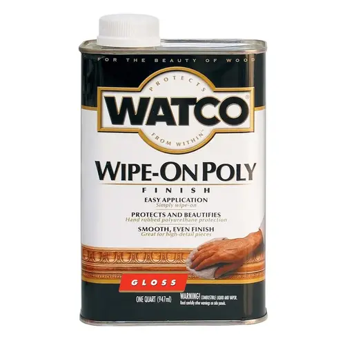 Waterborne Wood Finish Wipe On Poly Gloss Clear Oil-Based 1 qt Clear Waterborne Wood Finish Wipe On Poly Gloss Clear Oil-Based 1 qt Clear
