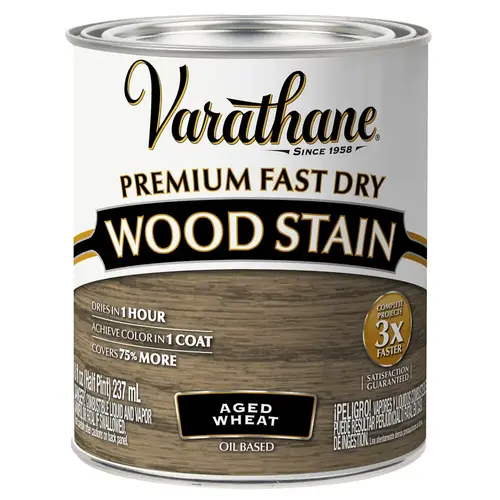 Fast Dry Wood Stain Premium Aged Wheat Oil-Based Urethane Modified Alkyd 0.5 pt Aged Wheat Fast Dry Wood Stain Premium Aged Wheat Oil-Based Urethane Modified Alkyd 0.5 pt Aged Wheat