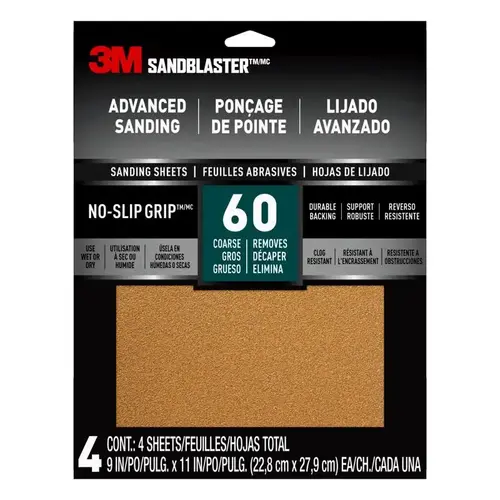 Sandpaper Sandblaster 11" L X 9" W 60 Grit Ceramic Sandpaper Sandblaster 11" L X 9" W 60 Grit Ceramic