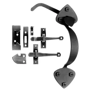 Acorn AT7BR Rim Latch Matte Black Forged Iron Matte