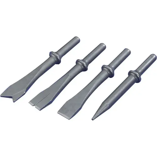 Air Hammer Chisel Bit Set (4-Piece) Silver