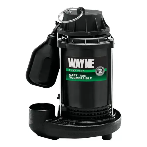 Sump Pump 1/2 HP 5100 gph Cast Iron Tethered Float Switch AC Submersible