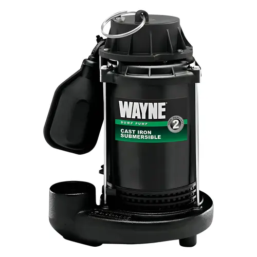 Sump Pump 1/2 HP 5100 gph Cast Iron Tethered Float Switch AC Submersible