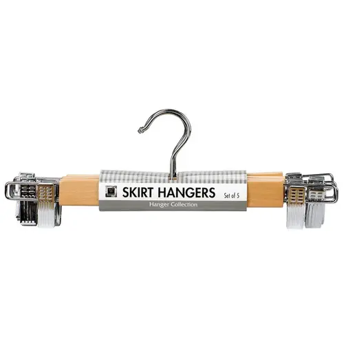 Skirt Hanger 5" H X 1" W X 13-1/2" L Wood White White