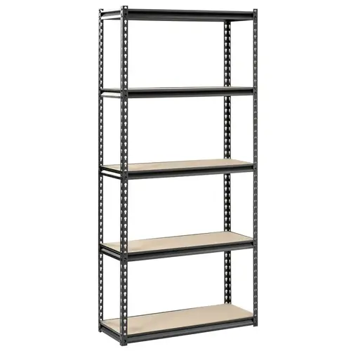 Shelving Unit Muscle Rack 72" H X 34" W X 14" D Steel Black Shelving Unit Muscle Rack 72" H X 34" W X 14" D Steel Black