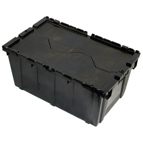 Storage Tote Nestable 12.5" H X 16.6" W Stackable Black Storage Tote Nestable 12.5" H X 16.6" W Stackable Black