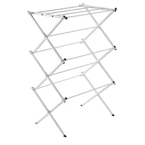 Clothes Drying Rack 42" H X 14.5" W X 29" D Rugged Steel Accordian Collapsible White