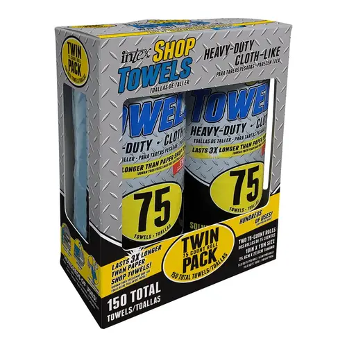 Shop Towels Cloth-Like 10" W X 11" L 75 ct Pair