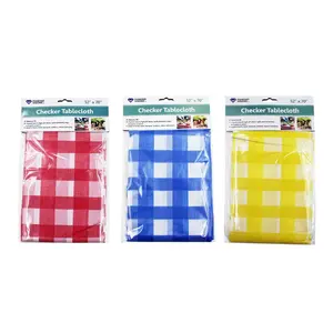 Diamond Visions 06-2413 Tablecloth Assorted Checkered Vinyl Disposable 72" L X 52" W Assorted