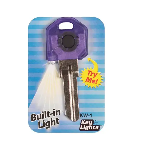 Key Blank w/Flashlight Keylights House Single For Fits Kwikset KW1/Weiser WR3 an Purple - pack of 10 Key Blank w/Flashlight Keylights House Single For Fits Kwikset KW1/Weiser WR3 an Purple - pack of 10