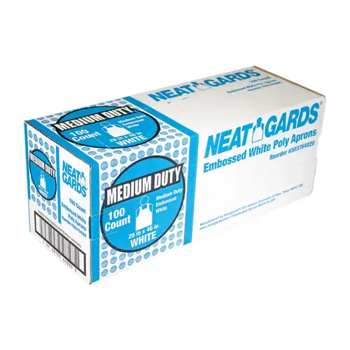 APRON POLY EMBOSSED WHITE MEDIUM DUTY APRON POLY EMBOSSED WHITE MEDIUM DUTY